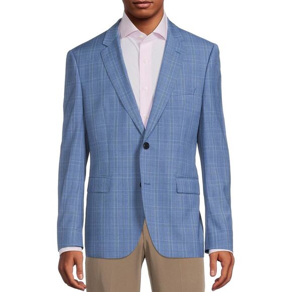 Hugo Boss Mens Jeffrey Regular Fit Check Wool Sport Coat 36...